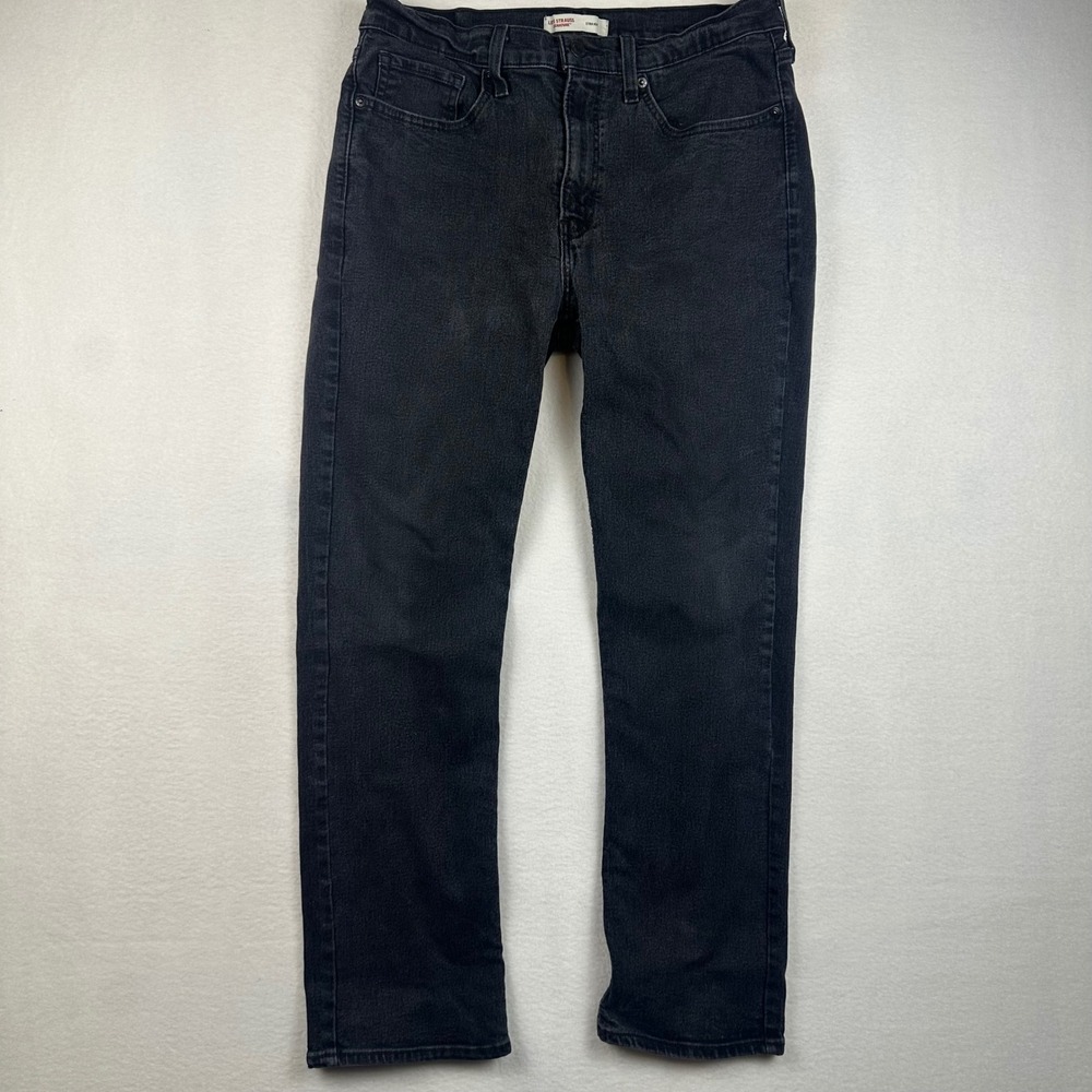 Levi Strauss Signature Jeans Mens 34x30 Black Straight Leg Denim Casual Work